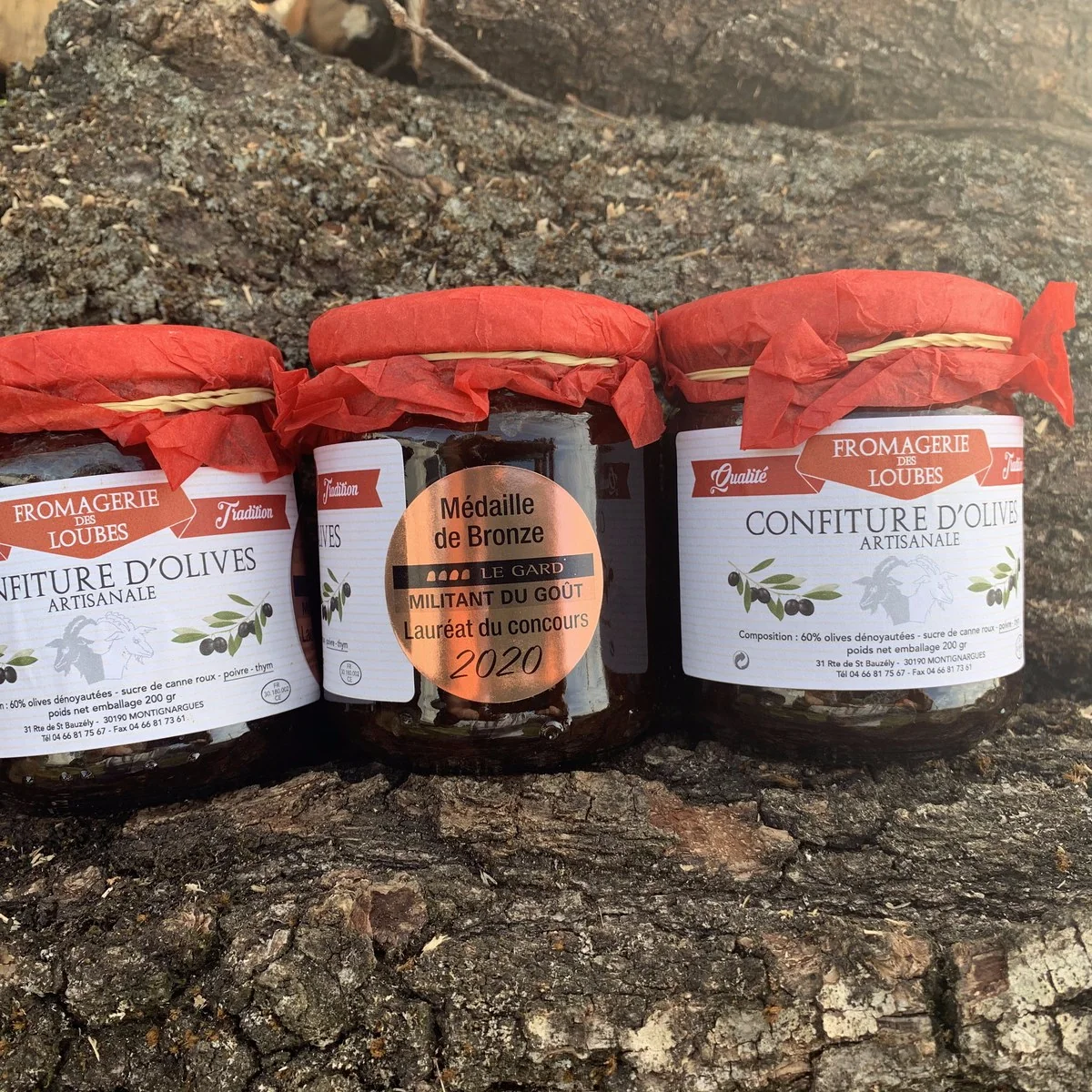 Pot de confiture d'olives noires de la Fromagerie des Loubes
